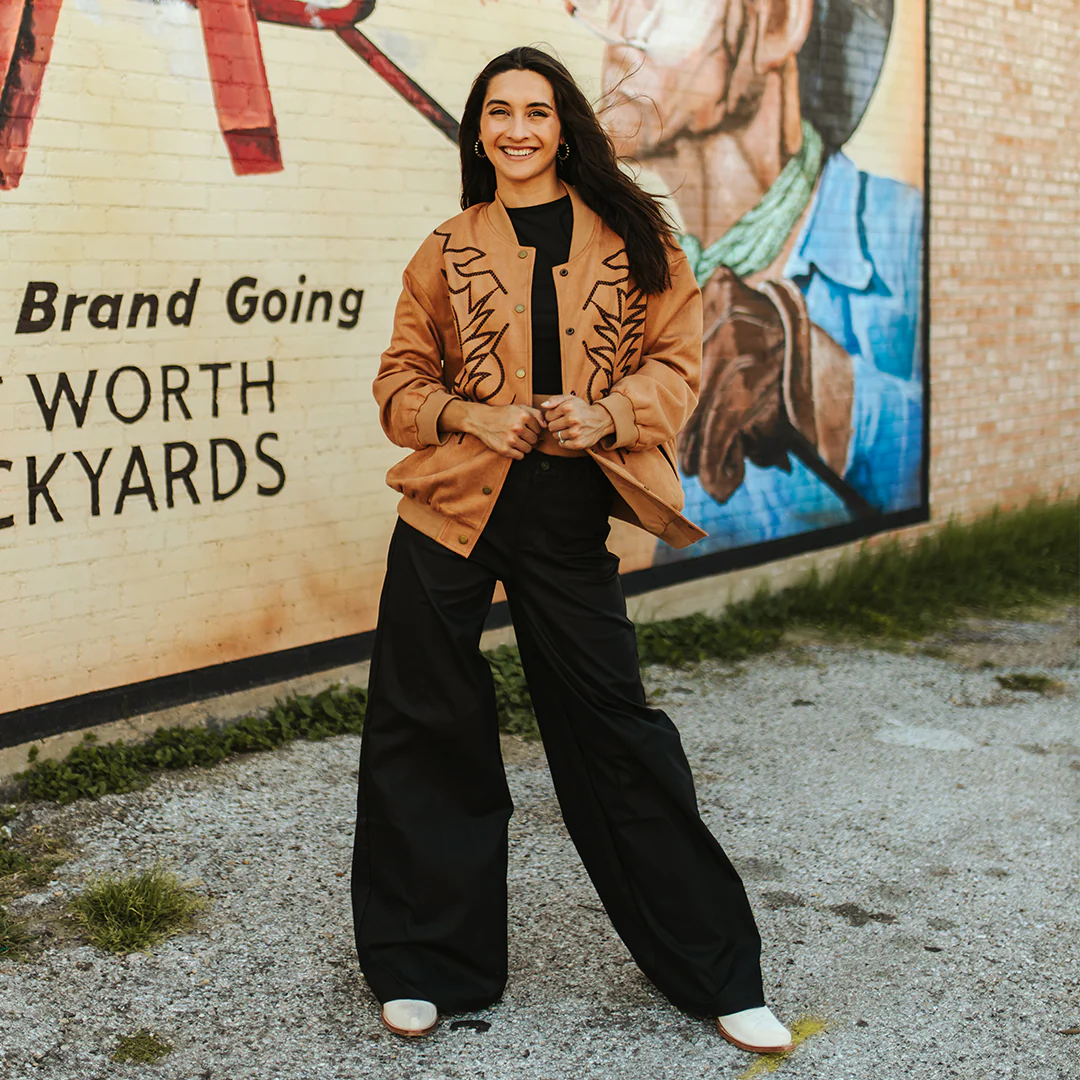Camel Western Stitch Bomber Jacket